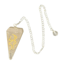 Load image into Gallery viewer, Clear Quartz Reiki Faceted Pendulum - Down To Earth