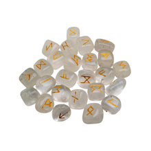Load image into Gallery viewer, "Set of Clear Quartz Runes on a white background," - Down to Earth.