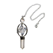 Load image into Gallery viewer, Clear Quartz Spinning Merkaba Pendulum - Down To Earth