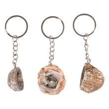 Load image into Gallery viewer, Assorted Crystal Geode Keychain displayed on a white background - Down to Earth