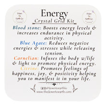 Load image into Gallery viewer, Energy Crystal Grid Kit on a white background front - Down to Earth