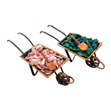 Load image into Gallery viewer, Pink Opal and Chrysocolla Crystal Chip Wheelbarrows - Down To Earth