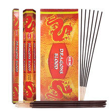 Load image into Gallery viewer, "Dragon's Blood HEM Incense Sticks in three different quantities on a white background," - Down to Earth.