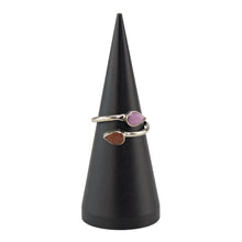 Load image into Gallery viewer, Dual Crystal Ring Pink & Red on a white background - Down To Earth