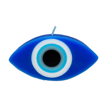 Load image into Gallery viewer, "Single Evil Eye Oval Candle on a white background," - Down to Earth.