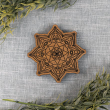 Load image into Gallery viewer, Evil Eye Upright Incense Holder top down with plants displayed on a styled background - Down To Earth