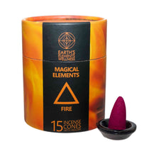 Load image into Gallery viewer, Fire Red Crystal Blend Amber Magical Elements Incense Cones - Down To Earth