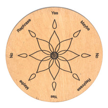 Load image into Gallery viewer, Wooden Flower Pendulum Board light front side displayed on a white background - Down To Earth