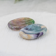 Load image into Gallery viewer, Fluorite Calming Stones on a white cloth - Down to Earth