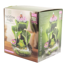 Load image into Gallery viewer, Frog Backflow Incense Burner Packaging angle facing on a white background - Down to Earth