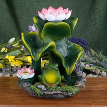 Load image into Gallery viewer, Frog Backflow Incense Burner front facing on a style background - Down to Earth