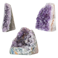 Load image into Gallery viewer, Amethyst Cut Base Geode Cluster Medium group photo on a white background photo - Down to Earth