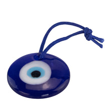 Load image into Gallery viewer, Glass Evil Eye Protection Charm angled facing on a white background - Down To Earth