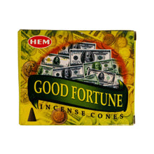 Load image into Gallery viewer, Good Fortune HEM Incense Cones - Down To Earth
