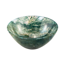 Load image into Gallery viewer, Small Green Moss Agate Bowl on a white background - Down to Earth