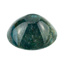 Load image into Gallery viewer, Small Green Moss Agate Bowl on a white background bottom side of bowl - Down to Earth