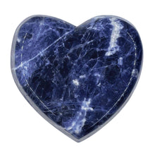 Load image into Gallery viewer, Hand Carved Sodalite Heart Bowl Bottom View - Down To Earth