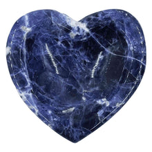 Load image into Gallery viewer, Hand Carved Sodalite Heart Bowl Top View - Down To Earth