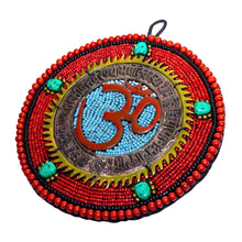 Load image into Gallery viewer, Hanging Brass OM with Beads Side Angle - Down To Earth
