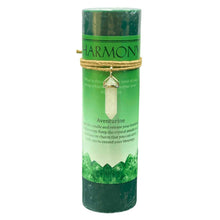 Load image into Gallery viewer, Harmony Aventurine Crystal Energy Pillar Candle - Down To Earth