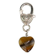 Load image into Gallery viewer, Crystal Heart Pet Pendant Tiger's Eye on a white background - Down to Earth