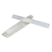 Load image into Gallery viewer, "Three large Raw Selenite wands on a white background," - Down to Earth.