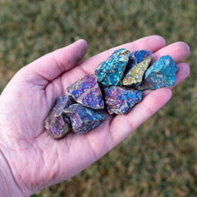 Load image into Gallery viewer, Large Peacock Ore in the Palm of a Hand - Down To Earth