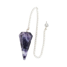 Load image into Gallery viewer, Lepidolite Pendulum on a white background - Down to Earth