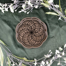 Load image into Gallery viewer, Mandala Trinket with flowers on a style background - Down to Earth