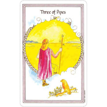 Load image into Gallery viewer, Medicine Woman Tarot Three of Pipes Card - Down To Earth