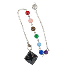 Load image into Gallery viewer, Black Obsidian Merkaba Pendulum on a white background - Down To Earth