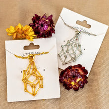 Load image into Gallery viewer, Adjustable Metal Crystal Necklace Holder Silver and Gold - Down To Earth