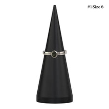Load image into Gallery viewer, Moldavite Ring #1 size 6 displayed on a white background - Down to Earth