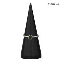 Load image into Gallery viewer, Moldavite Ring #1 size 9.5 displayed on a white background - Down to Earth