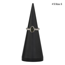 Load image into Gallery viewer, Moldavite Ring #3 size 5 displayed on a white background - Down to Earth