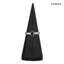Load image into Gallery viewer, Moldavite Ring #3 size 8 displayed on a white background - Down to Earth