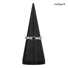Load image into Gallery viewer, Moldavite Ring #4 size 9 displayed on a white background - Down to Earth