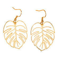 Load image into Gallery viewer, Monstera Leaf Earrings displayed on a white background - Down to Earth