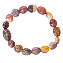 Load image into Gallery viewer, Mookaite Tumbled Crystal Bracelet top down displayed on a white background - Down to Earth