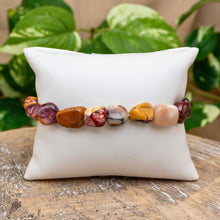 Load image into Gallery viewer, Mookaite Tumbled Stone Bracelet on White Pillow Styled Photo - Down To Earth