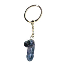 Load image into Gallery viewer, Moss Agate Crystal Phallus Keychain - Down To Earth