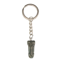 Load image into Gallery viewer, Moss Agate Phallus Keychain on a white background - Down To Earth