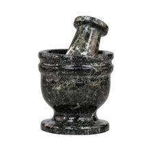 Load image into Gallery viewer, Mortar Pestle Black Zebra 2.5in full on a white background - Down to Earth