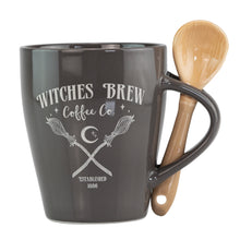 Load image into Gallery viewer, Mug Spoon Set Witches Coffee Front White Background - Down To Earth