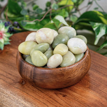 Load image into Gallery viewer, New Jade Tumbled in a wooden bowl styled photo - Down to Earth