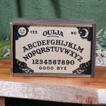 Load image into Gallery viewer, Ouija Board Wooden Box front facing on a style background - Down To Earth