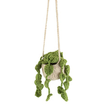 Load image into Gallery viewer, Plant Crochet Hanging Basket Car Accessory on a white background - Down to Earth