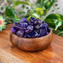 Load image into Gallery viewer, Purple Agate Tumbled in a wooden bowl styled photo - Down to Earth