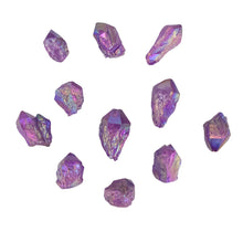Load image into Gallery viewer, 1 lb of Purple Aura Quartz Point on a white background - Down To Earth