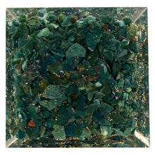 Load image into Gallery viewer, Orgonite Crystal Pyramid Bloodstone bottom side - Down to Earth